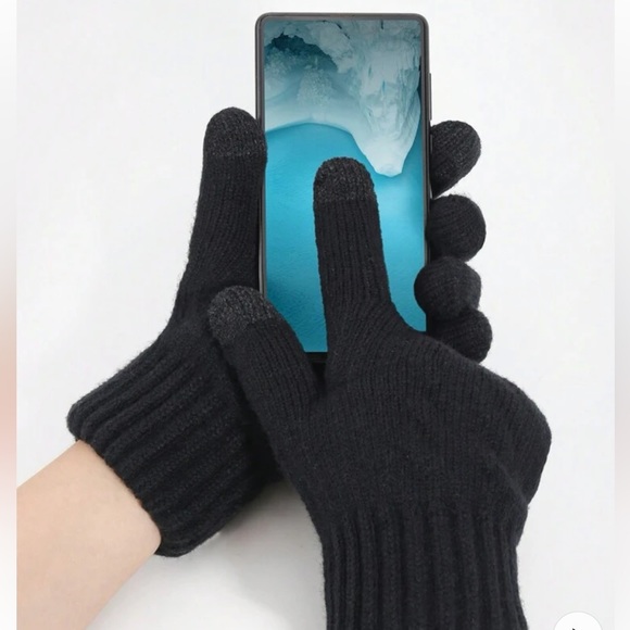 Gloves for winter double layer touch screen black - Picture 4 of 5